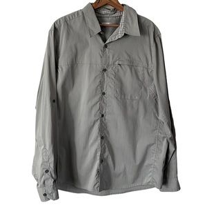 Marmot Grey Long-sleeve Button Down Shirt Size Large